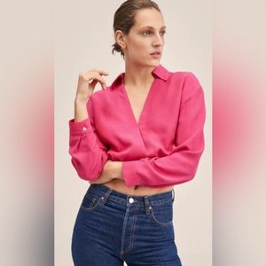 MANGO beautiful cropped shirt. Size M.